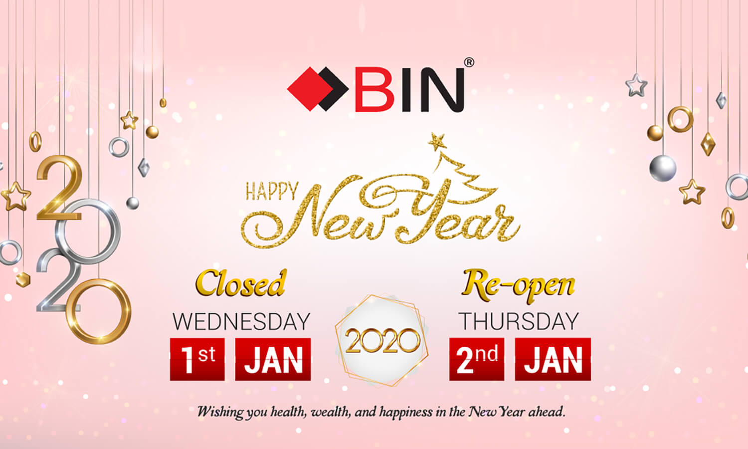 New Year Closure Notice 2020